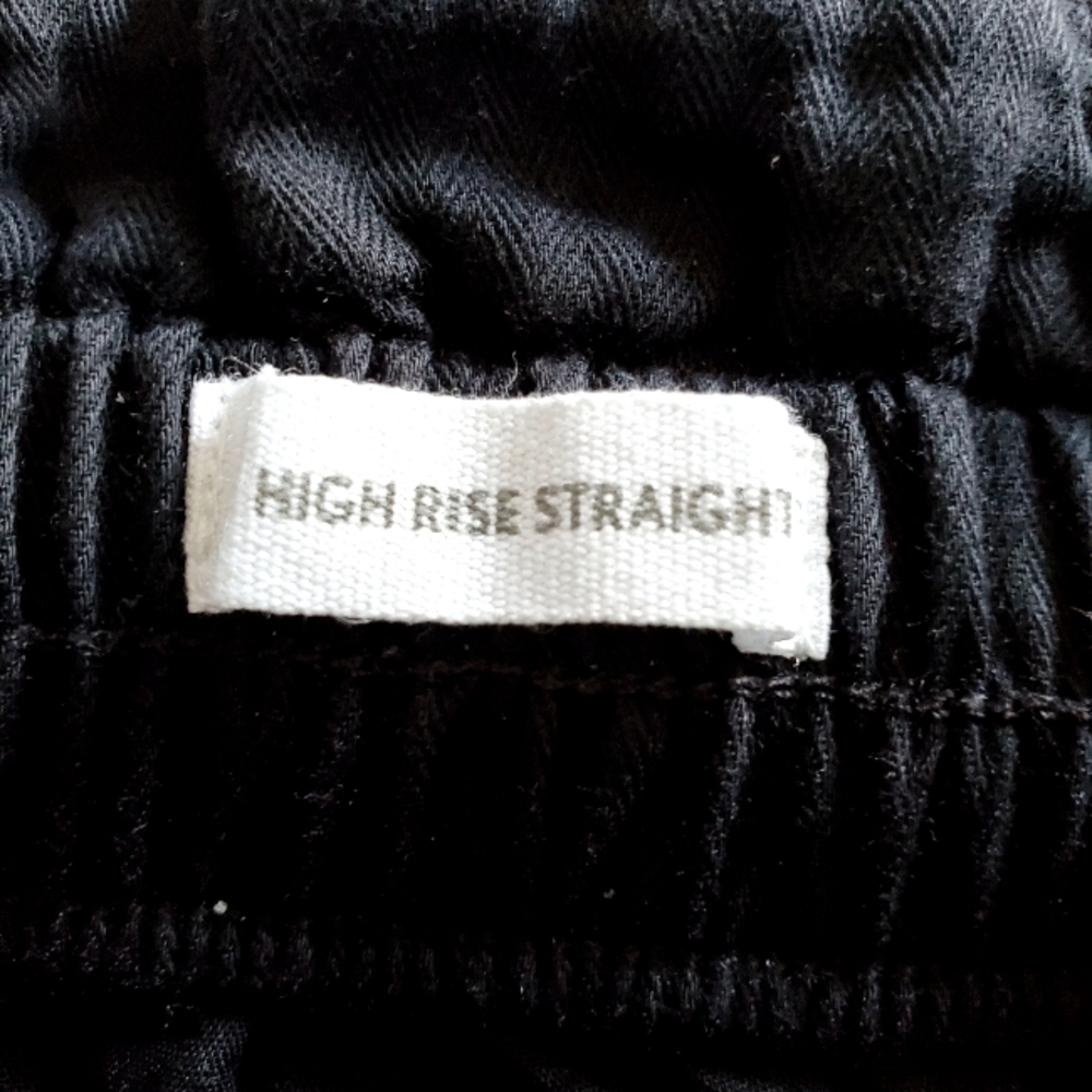 7187 * LOFT Outlet High Rise Straight Leg Cotton Pants Black Size XS - Picture 4 of 11